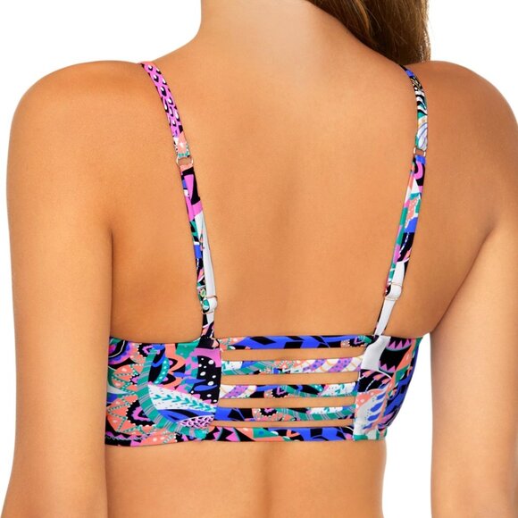 Raisins Juniors' Kaori High-Neck Lattice-Back Bikini Top - Picture 8 of 8